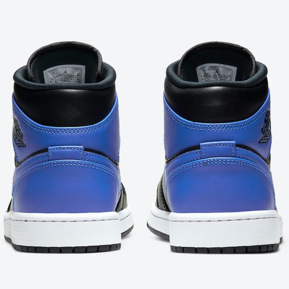 NEW Nike Air Jordan 1 Mid 'Hyper Royal' Black Men' - Picture 7 of 11